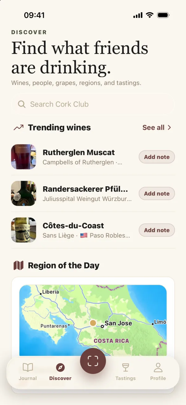 Discover, with trending wines and the region of the day